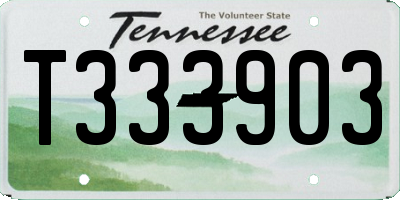 TN license plate T333903