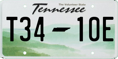 TN license plate T3410E