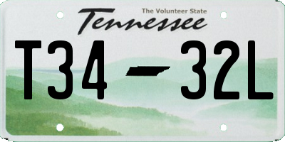 TN license plate T3432L