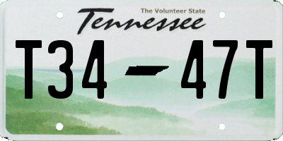 TN license plate T3447T