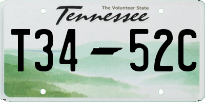 TN license plate T3452C