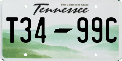 TN license plate T3499C