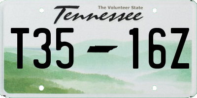 TN license plate T3516Z