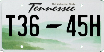 TN license plate T3645H