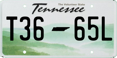 TN license plate T3665L