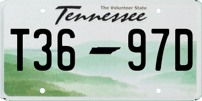 TN license plate T3697D