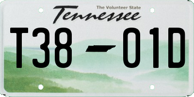 TN license plate T3801D