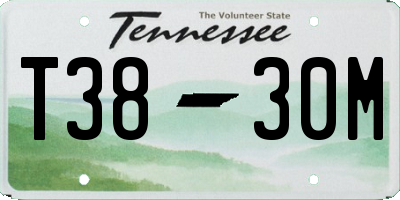 TN license plate T3830M