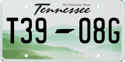 TN license plate T3908G