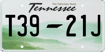 TN license plate T3921J
