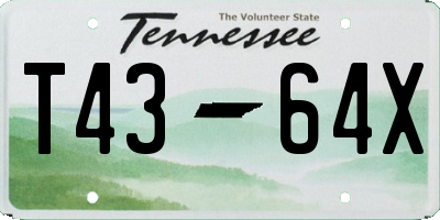 TN license plate T4364X