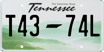 TN license plate T4374L