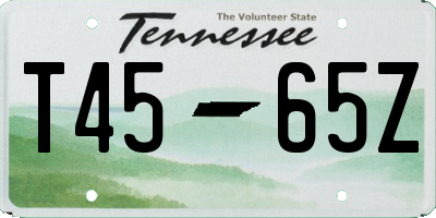 TN license plate T4565Z