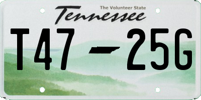 TN license plate T4725G