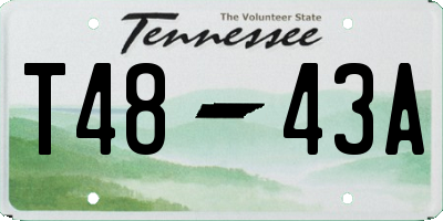 TN license plate T4843A