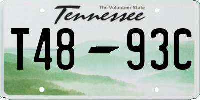 TN license plate T4893C