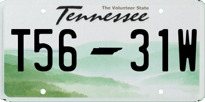 TN license plate T5631W