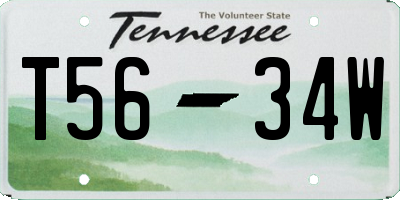 TN license plate T5634W