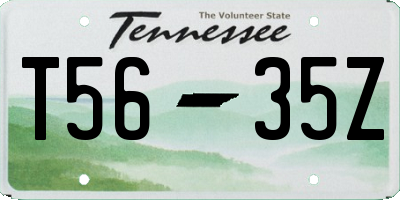 TN license plate T5635Z