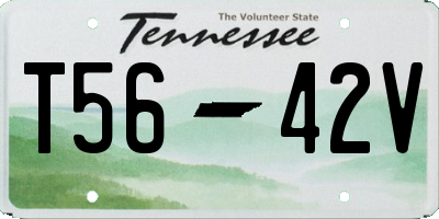TN license plate T5642V