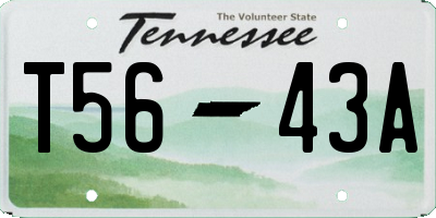 TN license plate T5643A