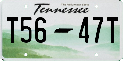 TN license plate T5647T