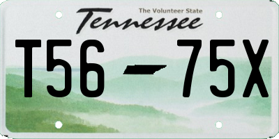 TN license plate T5675X