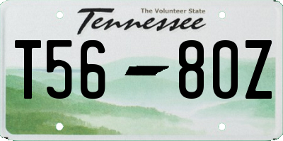 TN license plate T5680Z