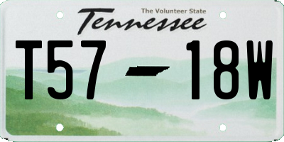 TN license plate T5718W
