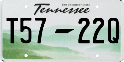 TN license plate T5722Q