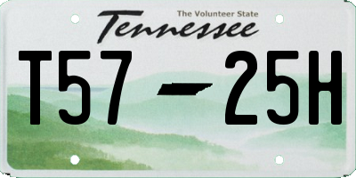 TN license plate T5725H