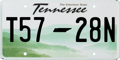 TN license plate T5728N