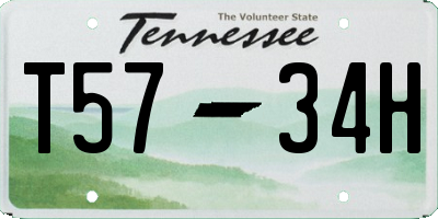 TN license plate T5734H