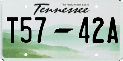 TN license plate T5742A