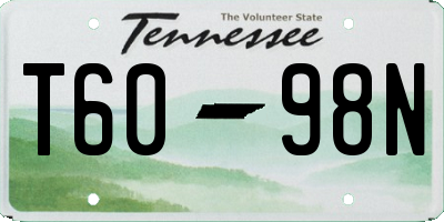 TN license plate T6098N