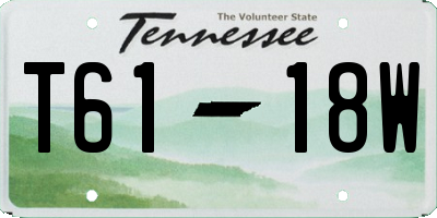 TN license plate T6118W