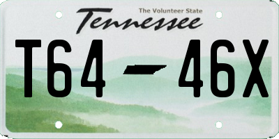 TN license plate T6446X