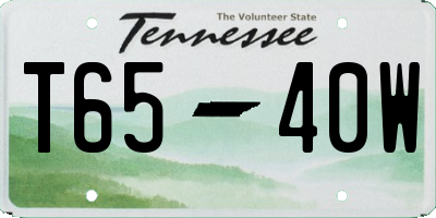 TN license plate T6540W