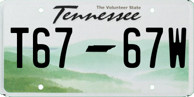 TN license plate T6767W