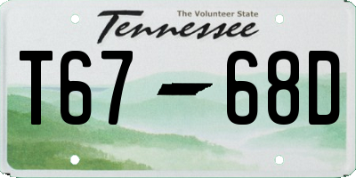 TN license plate T6768D