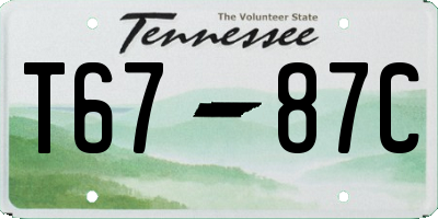 TN license plate T6787C