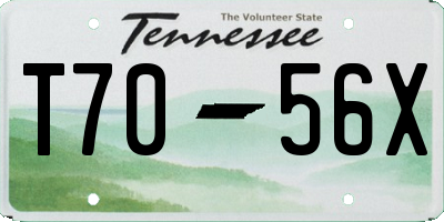 TN license plate T7056X