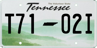 TN license plate T7102I