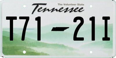 TN license plate T7121I