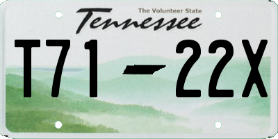 TN license plate T7122X