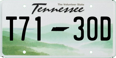 TN license plate T7130D