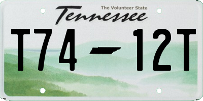 TN license plate T7412T