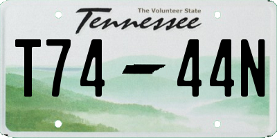 TN license plate T7444N