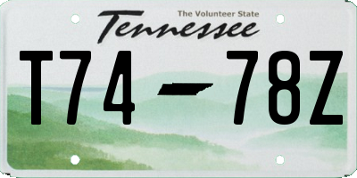 TN license plate T7478Z