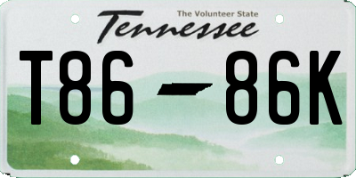 TN license plate T8686K